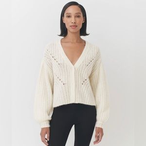 Cuyana Alpaca Wool Cropped Cardigan Small